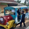 Desa Keresek Sediakan Odong-odong Jemput Warga Untuk Vaksinasi Covid-19