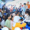 Srikandi BRI kolaborasi dengan Srikandi BUMN menyalurkan bantuan pada korban gempa di Cianjur