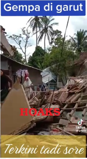 Video hoaks beredar di sejumlah media sosial yang menampilkan sejumlah kerusakan pasca gempa Garut