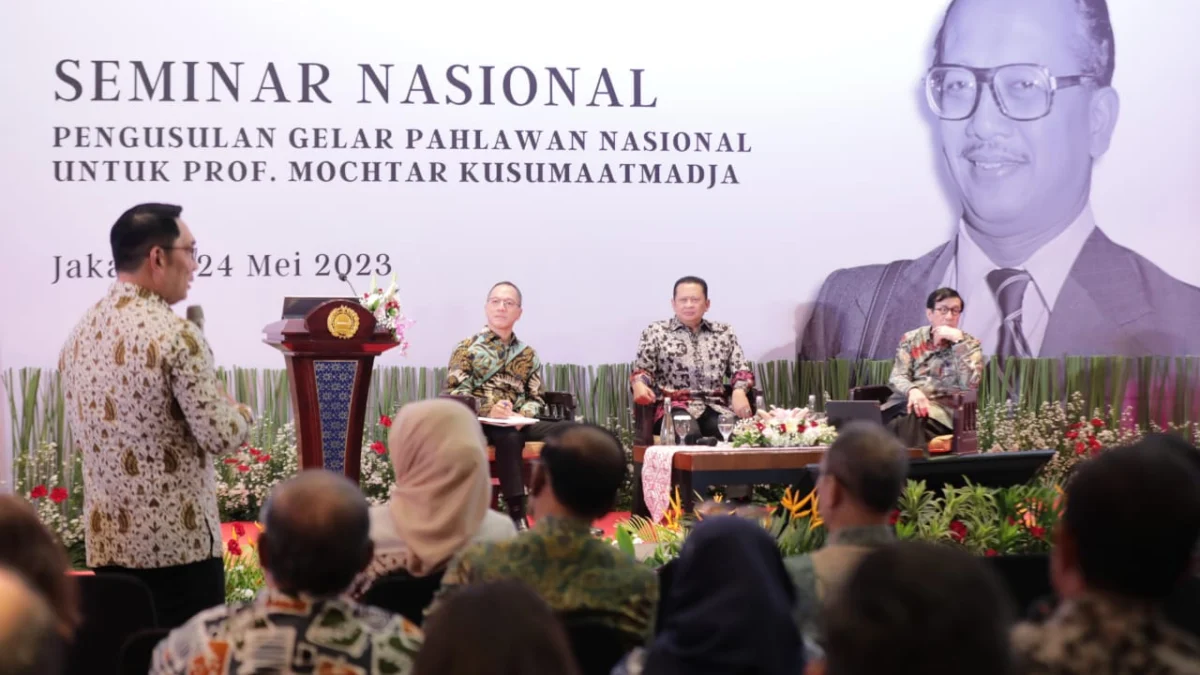 Seminar Nasional Pengusulan Gelar Pahlawan Nasional untuk Prof. Dr. Mochtar Kusumaatmadja di Kementerian Luar Negeri RI, Jakarta 24 Mei 2023.-Biro Adpim Jabar-
