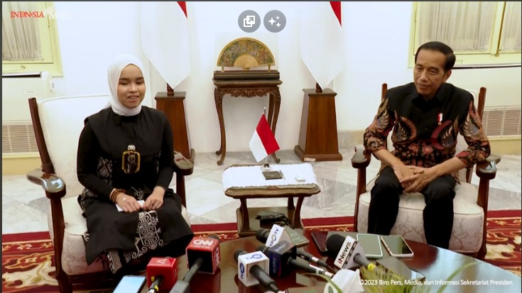 Putri Ariani diterima Presiden Jokowi di Istana