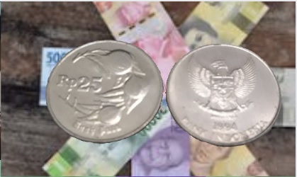 Koin kuno 25 rupiah gambar buah pala dijual Rp10 juta