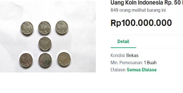 Apa Iya? uang Koin Kuno Rp50 Burung Kapodang Dijual Rp100 Juta, Simak Disini!