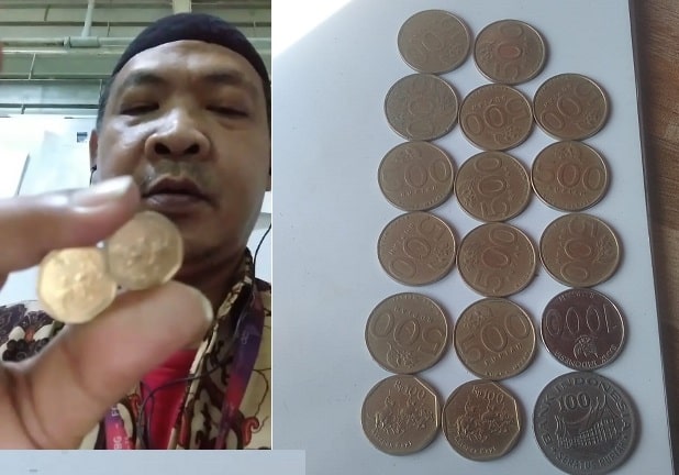 Teguh Priyadi mempunyai belasan koin kuno, Dijual seharga Rp48 juta