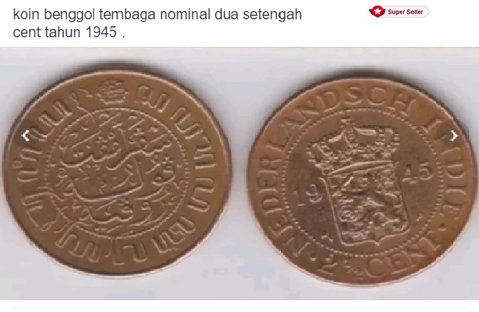 uang koin benggol 1945 harga rp15.000 per keping