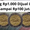 Fantastis! Uang Koin Rp1000 Kelapa Sawit Dijual Laku Rp100 Juta di Platform Tokopedia, Simak Dinsini