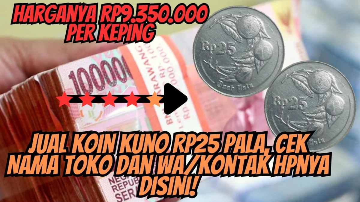 Harganya Rp9.350.000 Per Keping, Jual Koin Kuno Rp25 Pala, Cek Nama Toko dan Wa/Kontak HPnya Disini!