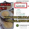 Fakta Bukan Hoax! Koin Kuno Rp 1000 Kelapa Sawit Terjual Rp 500 Ribu Rupiah di Tokopedia
