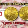 Koin Kuno Rp100 Karapan Sapi Tahun 1996 Dijual 1 Juta Per Keping di Tokopedia