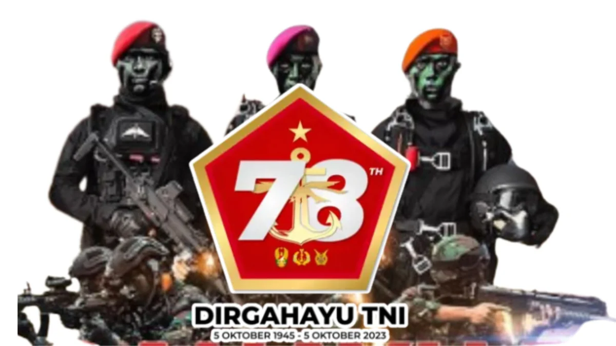 Unduh Sekarang! Banner dan Logo Resmi HUT ke-78 TNI 5 Oktober 2023, Gratis PNG CDR PSD