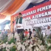 Muhaimin dalam acara Deklarasi Pemenangan AMIN" yang diselenggarakan di Ponpes Darul Muwahidin Kecamatan Garut Kota, Kabupaten Garut Kamis 4 Januari 2024.