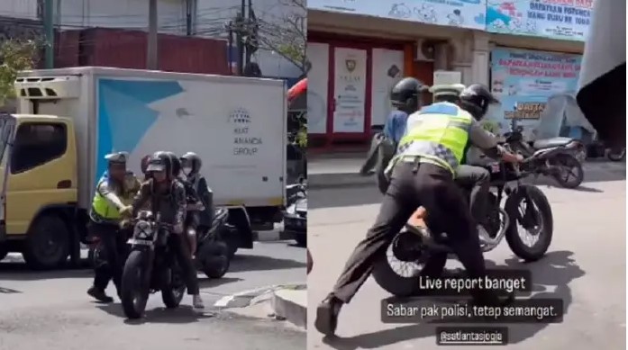 Viral Sebuah Video Rider Motor Custom Seret Seorang Polisi Usai Melarikan Diri