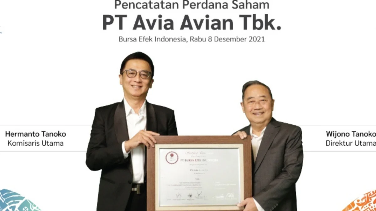 Emiten Cat Terafiliasi Crazy Rich Surabaya, PT Avia Avian Tbk. (AVIA), Catatkan Penjualan Rp7,01 Triliun pada