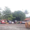 PJ Bupati Garut, Barnas Adjidin, saat pimpin apel siap siaga bencana di lapang setda, Tarogong Kidul, Kabupate