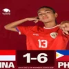Claudia Sumbang Gol Spektakuler Namun Timnas Putri U-17 Indonesia Tumbang 1-6 dari Filipina