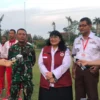 Wakil Kepala Badan Pembinaan Ideologi Pancasila (BPIP) Rima Agristina diwawancara di sela meninjau latihan pas